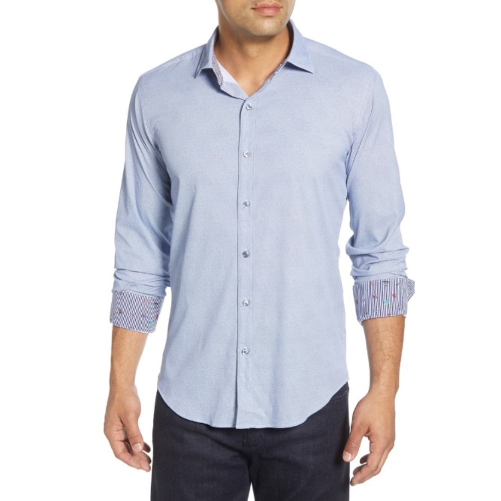 NWT Bugatchi Shaped Fit Button-up Sport Shirt